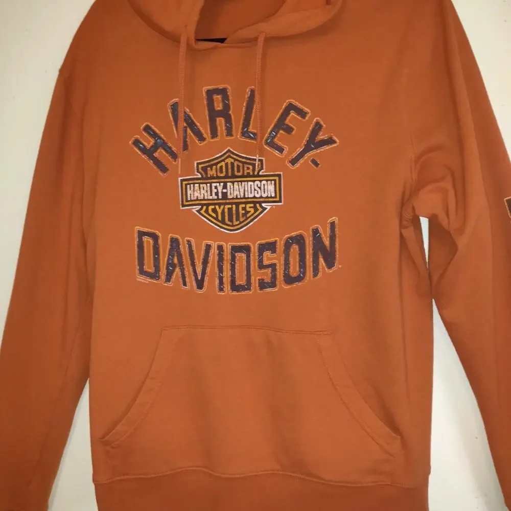 Harley Davidson Hoodie Sweatshirt Pullover Adult Orange Colorado Fanatics M - Picture 4 of 16